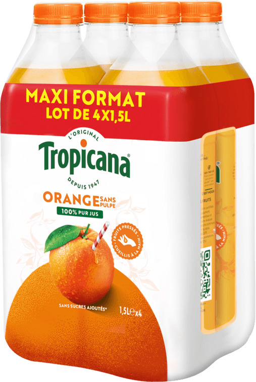 PUR JUS D'ORANGE SANS PULPE TROPICANA