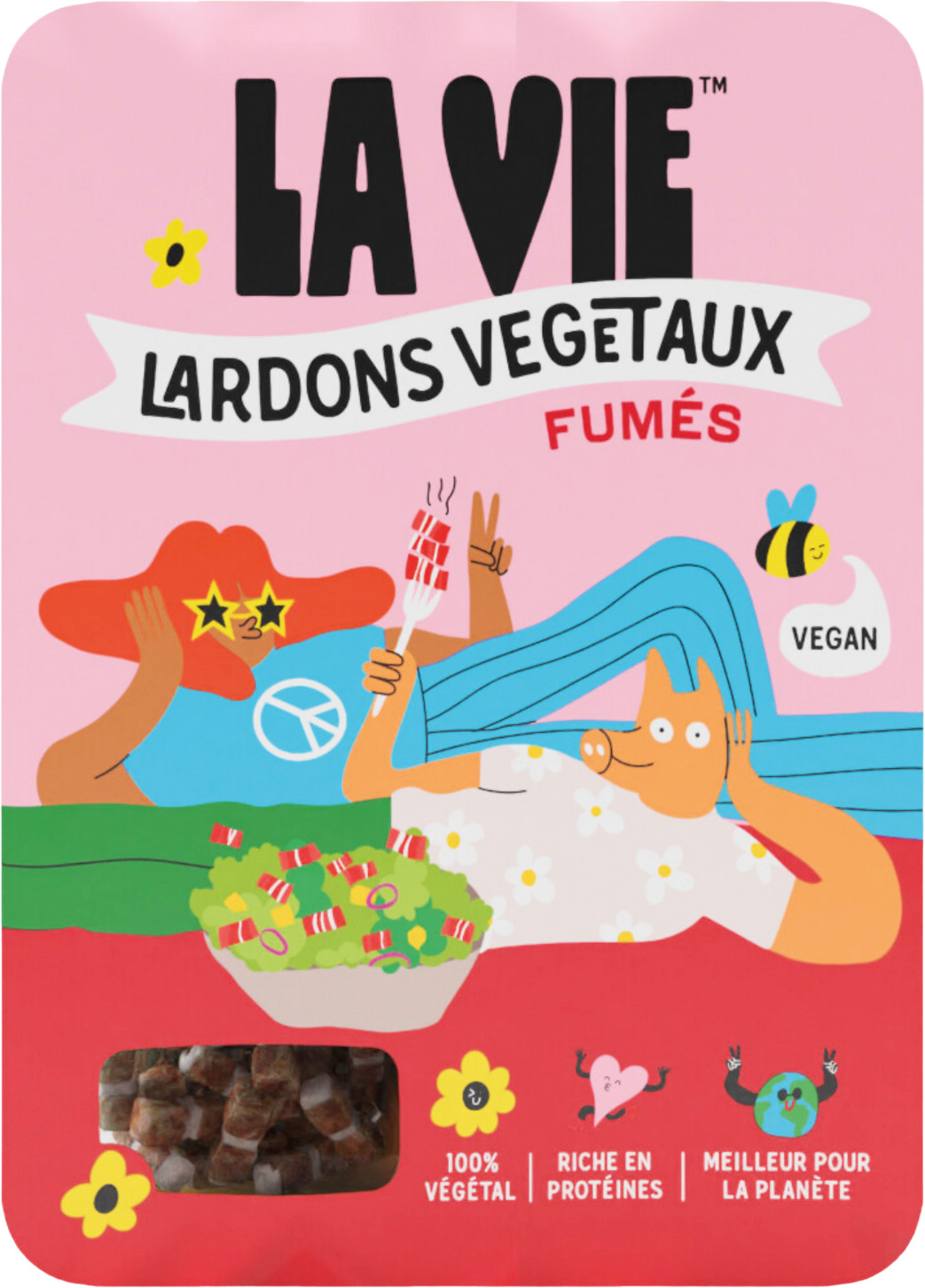 SPECIALITE VEGETALE TYPE LARDONS FUMES LA VIE