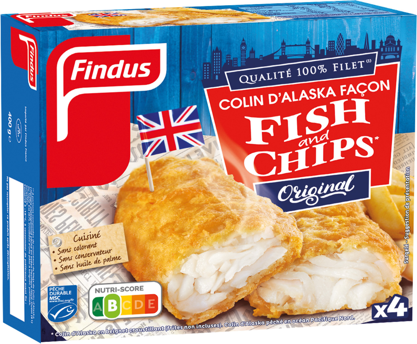 FISH AND CHIPS SURGELES FINDUS