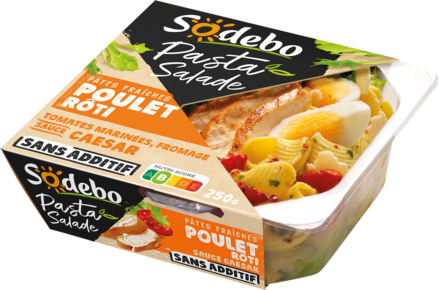 SALADE DE PATES FRAICHES POULET ROTI SODEBO