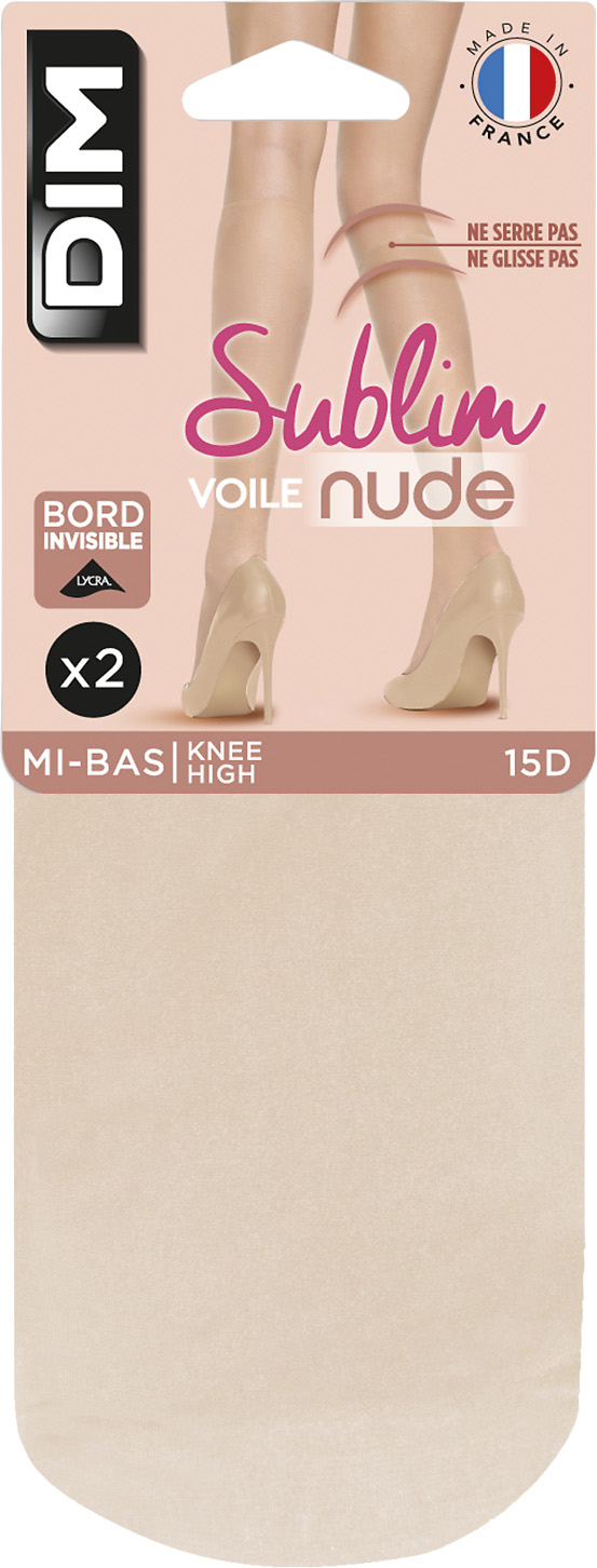 LOT DE 2 MI-BAS OU SOCQUETTES SUBLIM VOILE NUDE DIM
