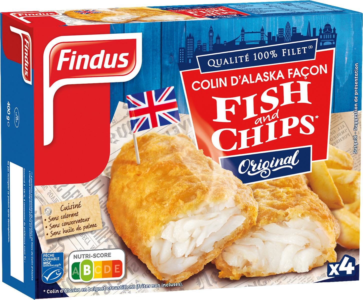 FISH AND CHIPS SURGELES FINDUS