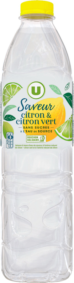 BOISSON A BASE D'EAU DE SOURCE AROMATISEE SANS SUCRES U