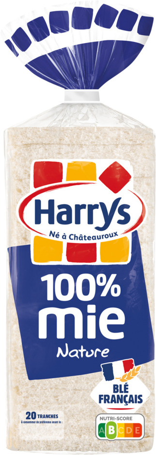 PAIN DE MIE 100% MIE PETITES TRANCHES SANS CROUTE NATURE HARRYS