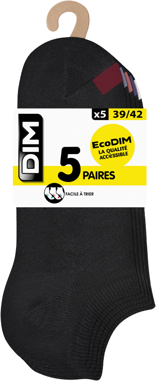 LOT DE 5 PAIRES D'INVISIBLES ADULTE DIM