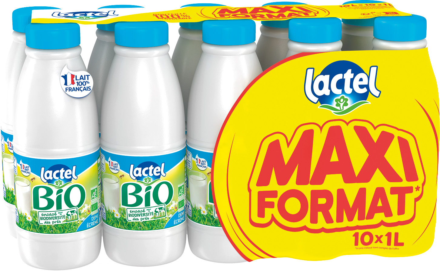 LAIT UHT DEMI-ECREME LACTEL BIO