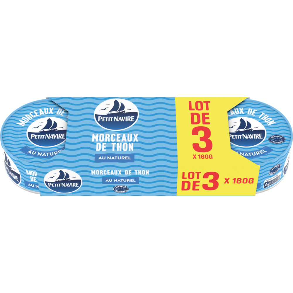 MORCEAUX DE THON NATUREL PETIT NAVIRE