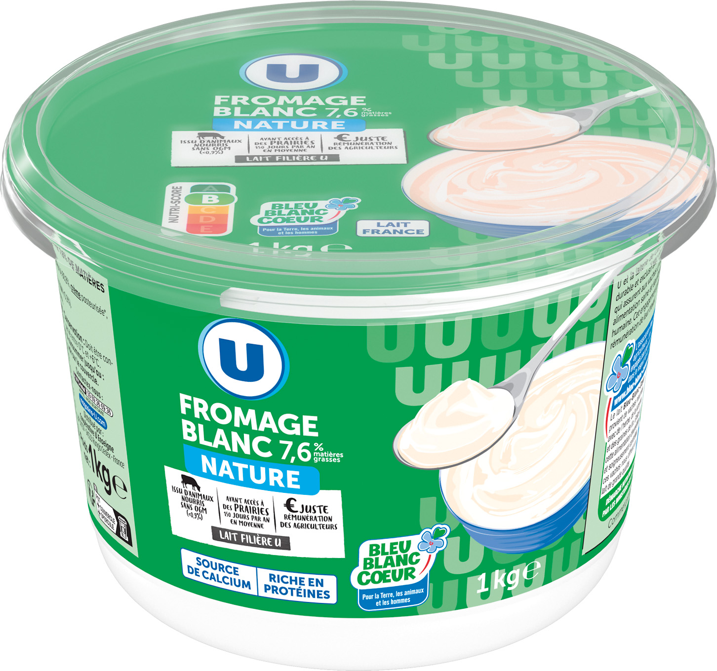 FROMAGE BLANC NATURE 7,6 % MG U
