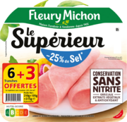 JAMBON LE SUPERIEUR -25% DE SEL CONSERVATION SANS NITRITE FLEURY MICHON