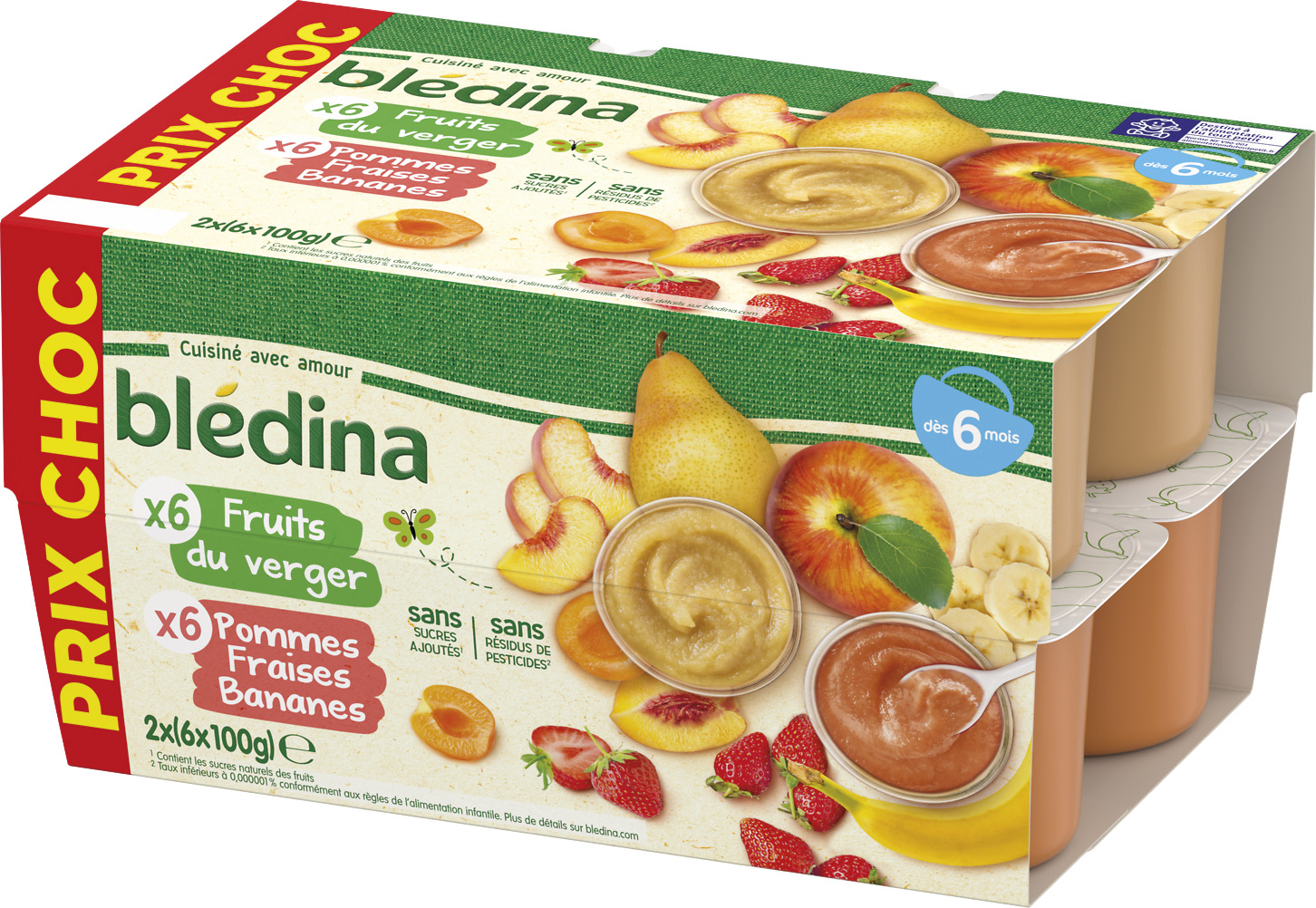 COUPELLES DE FRUITS DES 6 MOIS BLEDINA