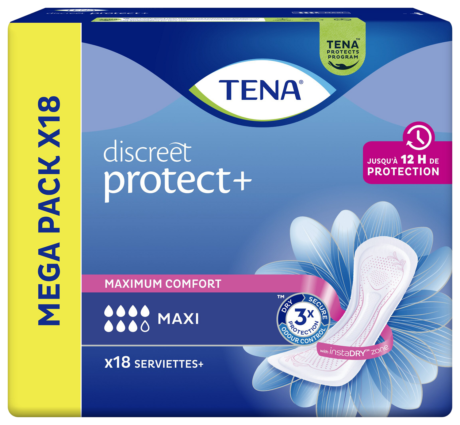 SERVIETTES POUR FUITES URINAIRES TENA DISCREET MEGA PACK