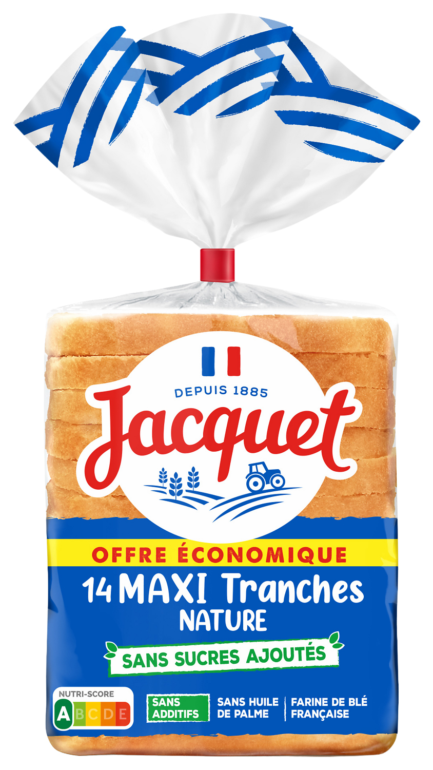 PAIN DE MIE MAXI TRANCHES SANS SUCRES AJOUTES JACQUET