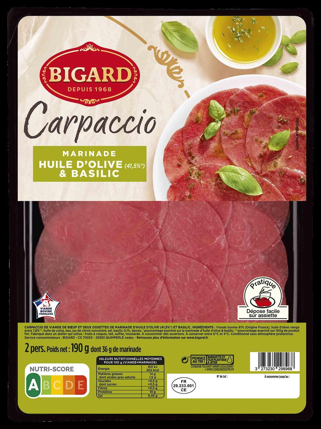 CARPACCIOS DE BOEUF BIGARD