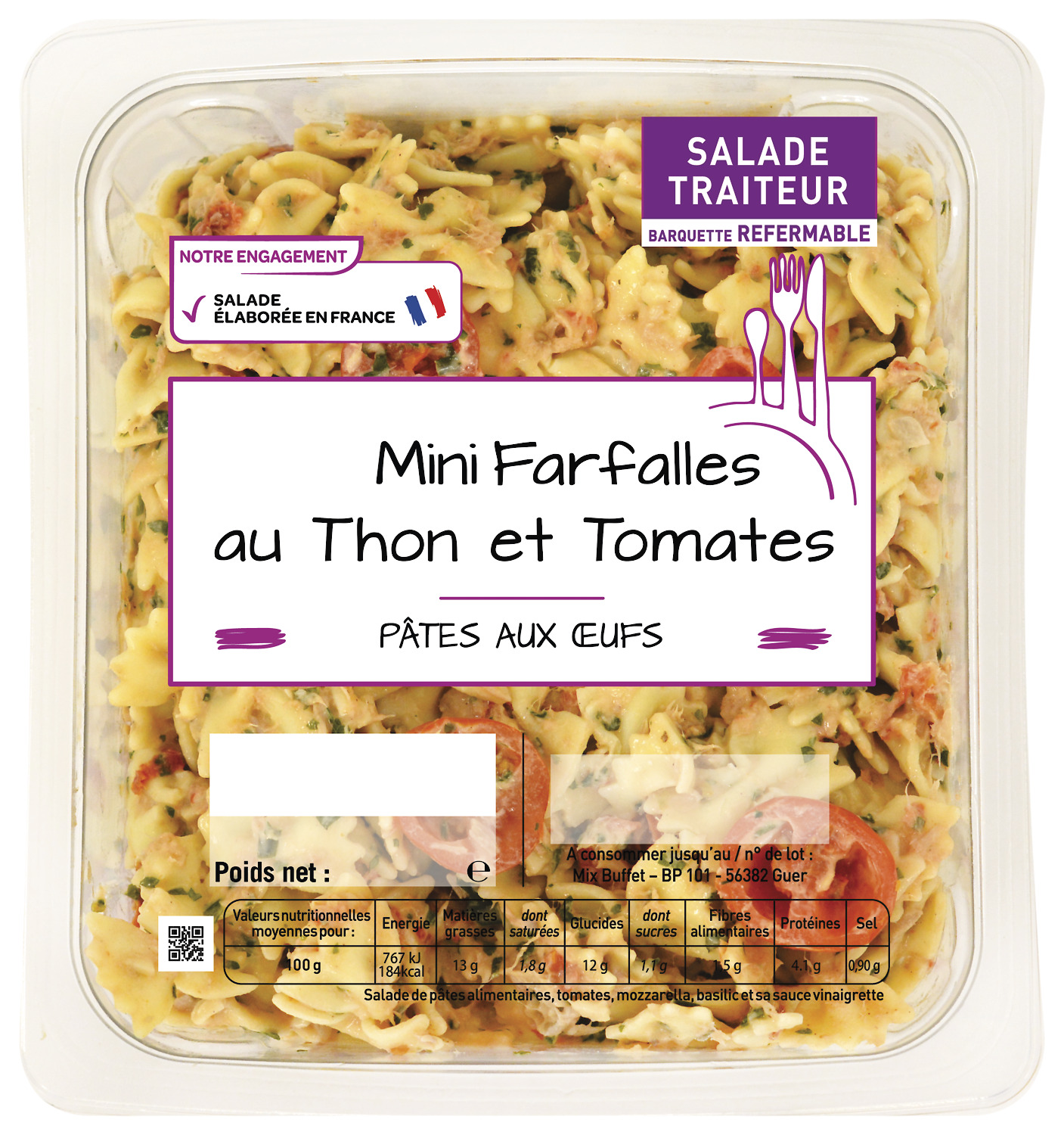 MINI FARFALLES THON TOMATES OU MINI PENNE TOMATES À L'ITALIENNE