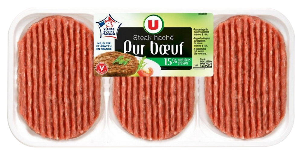 STEAK HACHE PUR BOEUF 15% MG U