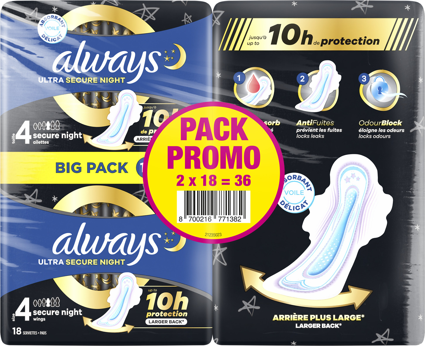 SERVIETTES HYGIENIQUES ULTRA ET PLATINIUM QUATRO PACK ALWAYS