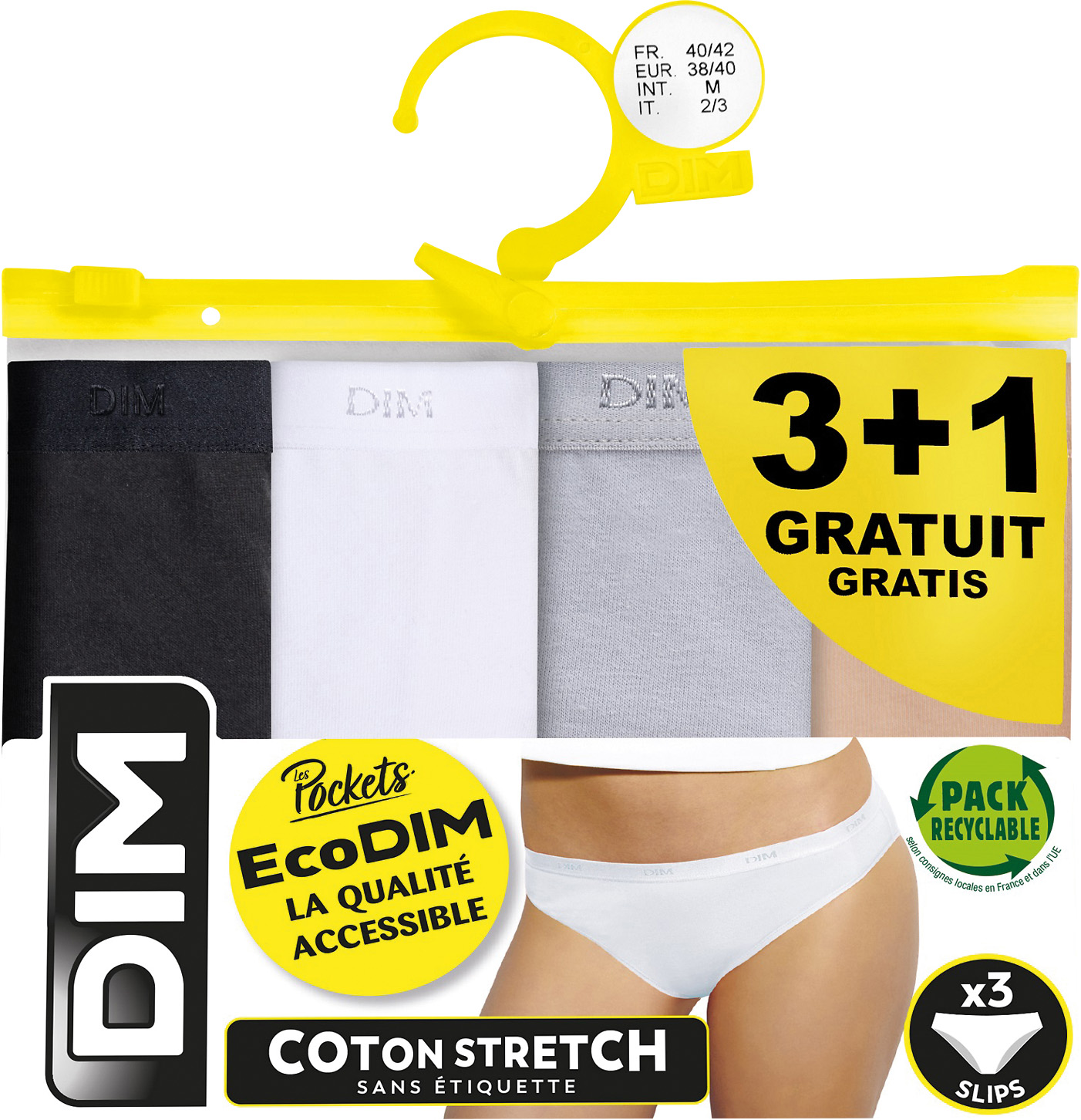LOT DE 3 SLIPS OU BOXERS FEMME +1 GRATUIT