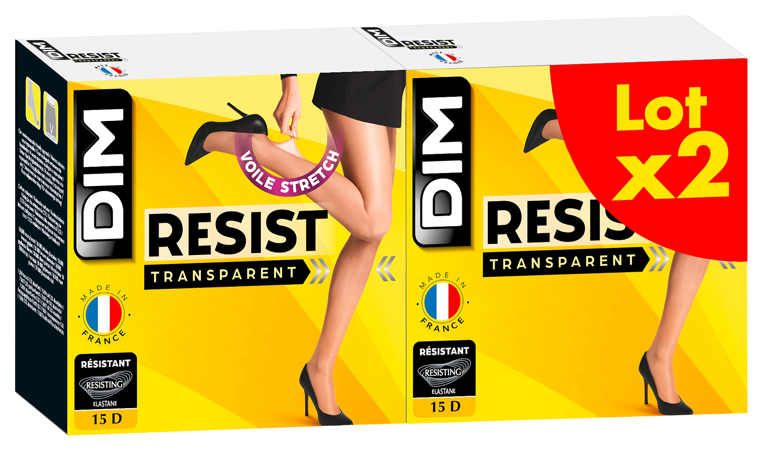  LOT DE 2 COLLANTS VOILE RESIST DIM 