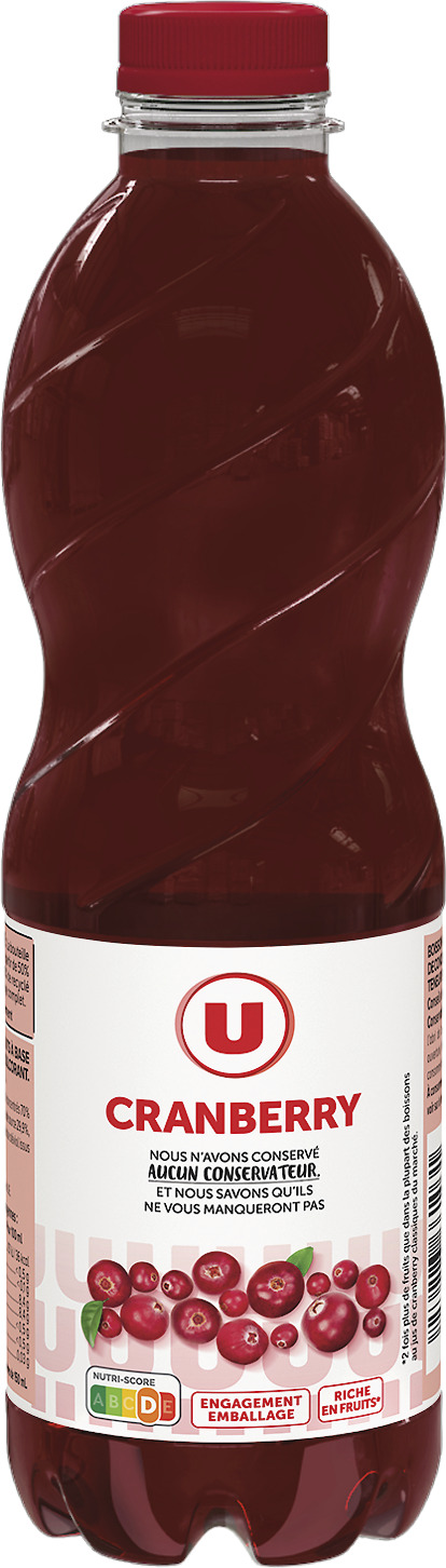 BOISSON CRANBERRY SANS SUCRES AJOUTES U