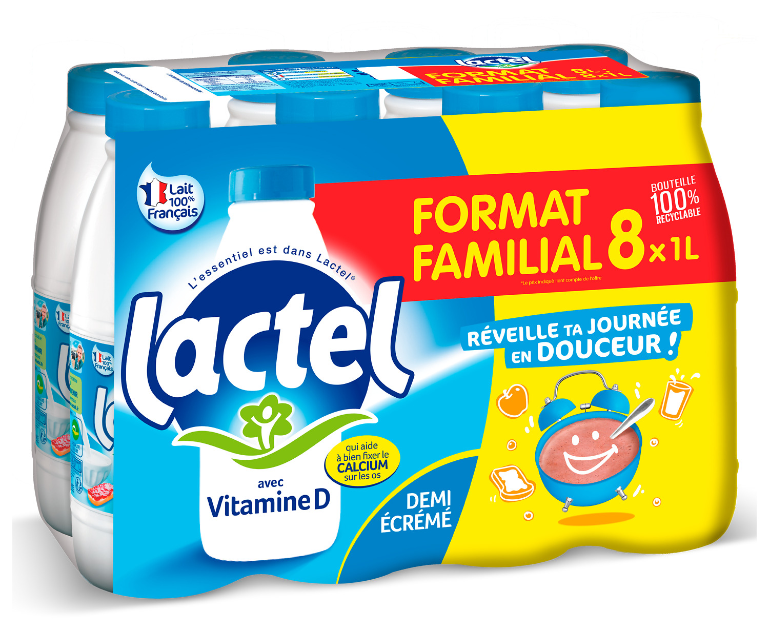 LAIT UHT DEMI-ECREME LACTEL