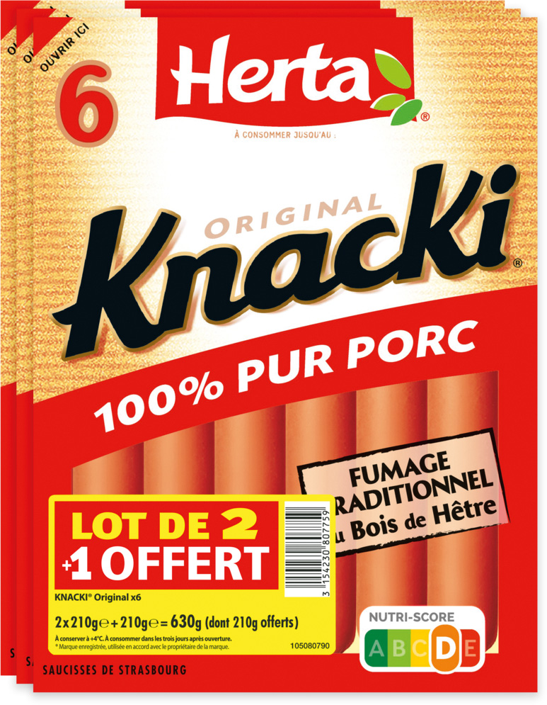 KNACKI ORIGINAL 100% PUR PORC HERTA