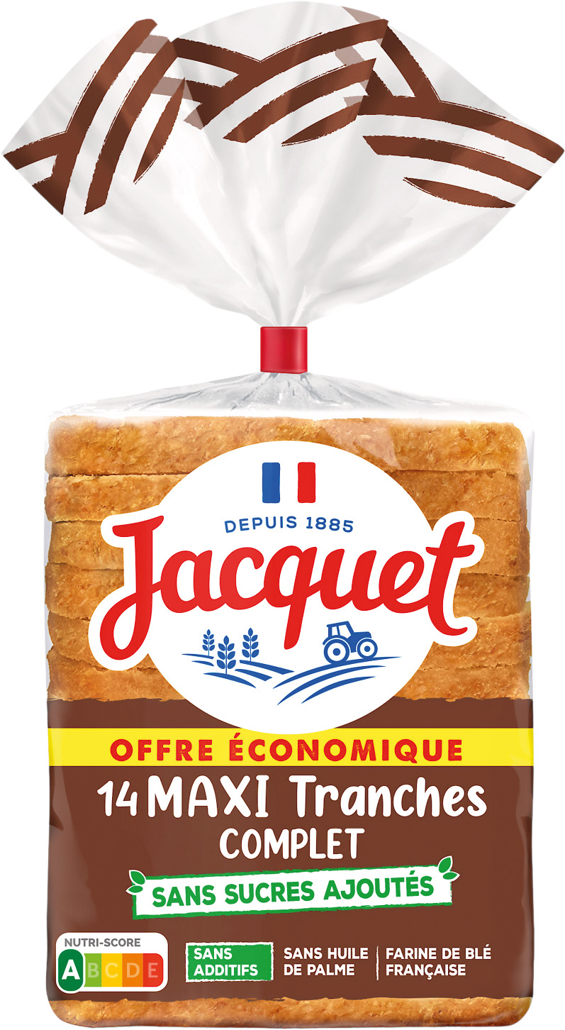 PAIN DE MIE MAXI TRANCHES SANS SUCRES AJOUTES JACQUET