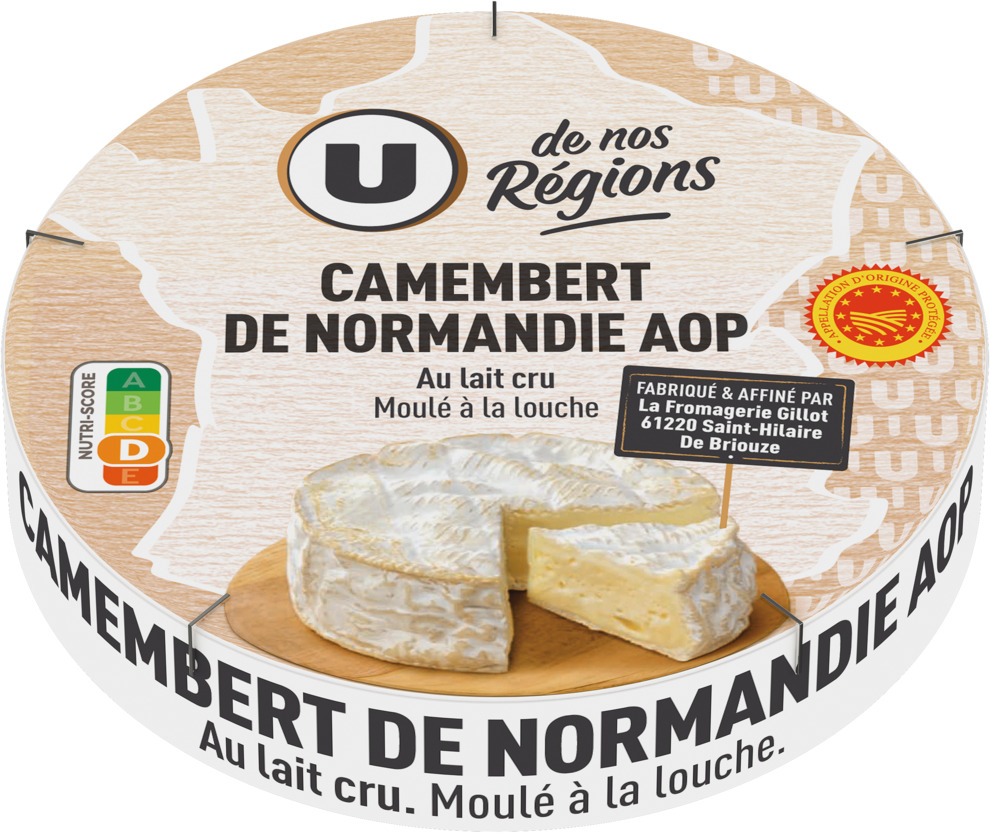 CAMEMBERT DE NORMANDIE AOP AU LAIT CRU U DE NOS REGIONS