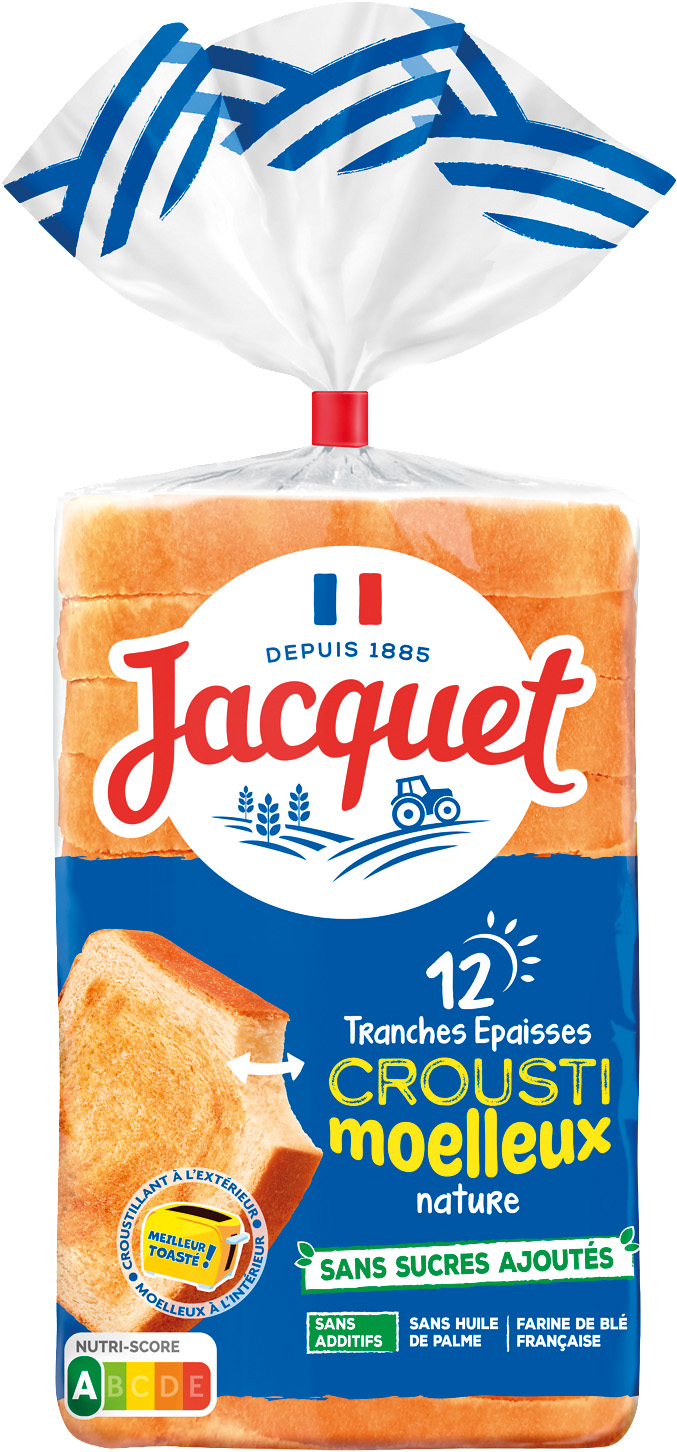 PAIN DE MIE CROUSTI MOELLEUX SANS SUCRE AJOUTES JACQUET