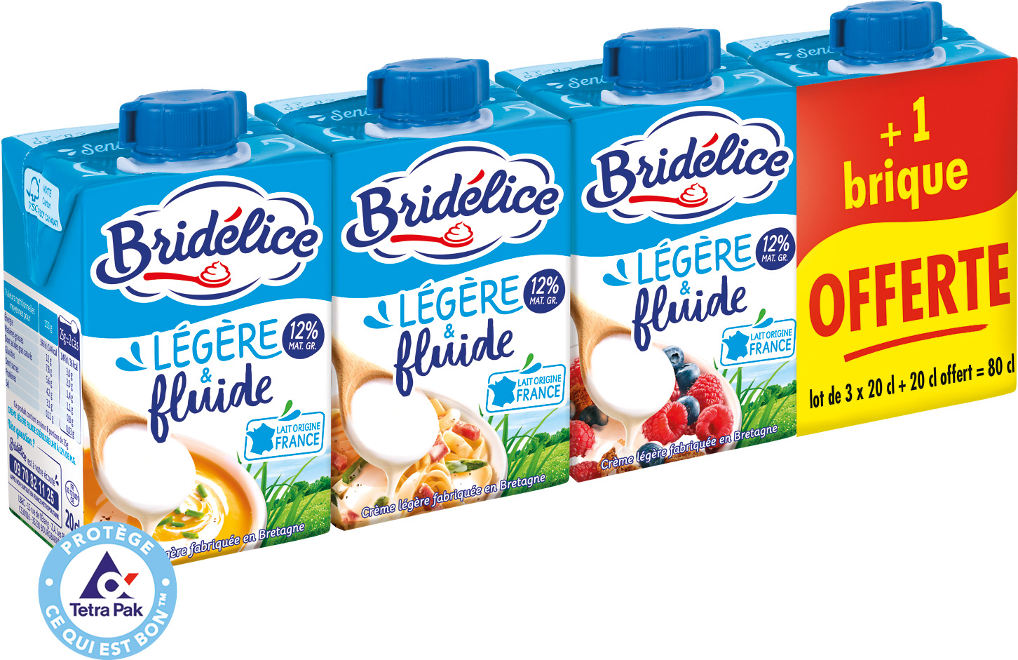 CREME UHT FLUIDE LEGERE 12% MG BRIDELICE
