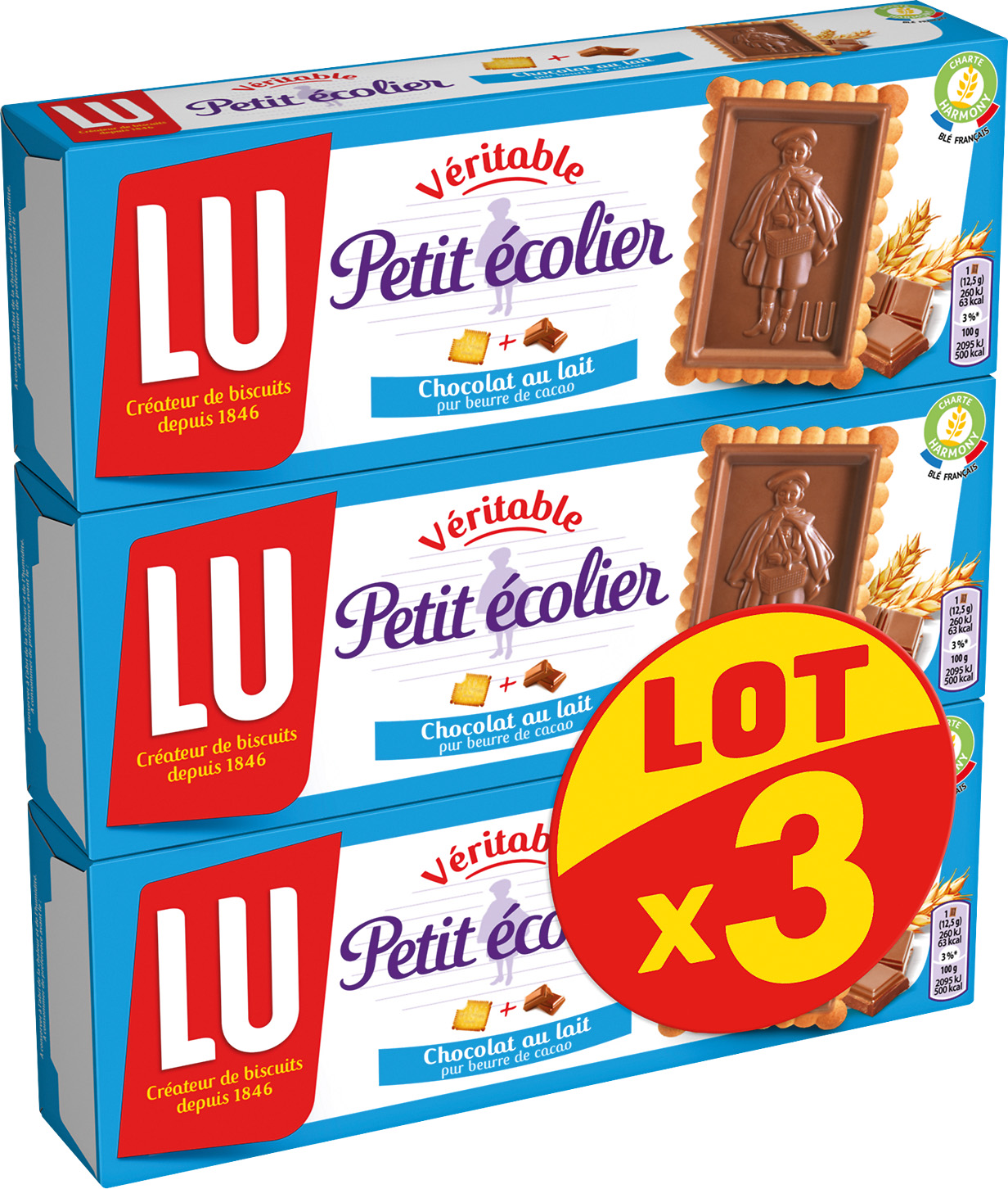 BISCUITS CHOCOLAT AU LAIT PETIT ECOLIER LU