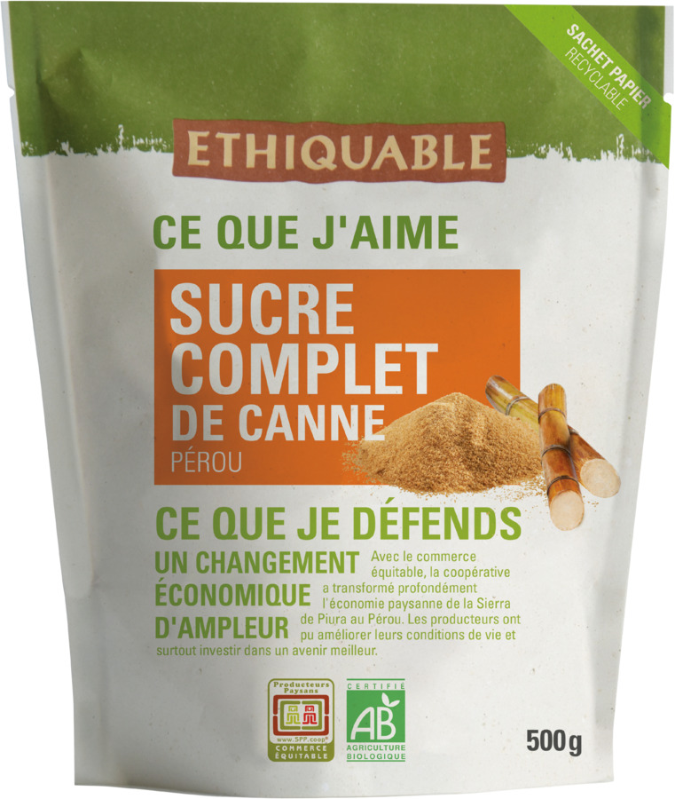 SUCRE COMPLET DE CANNE EN POUDRE BIO ETHIQUABLE