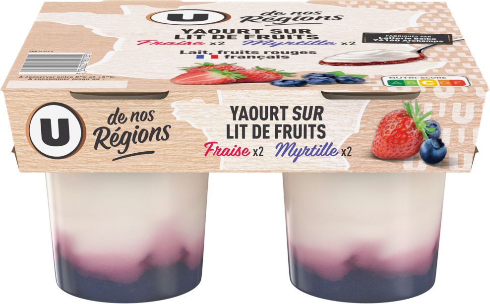 YAOURTS SUR LIT DE FRUITS U DE NOS REGIONS