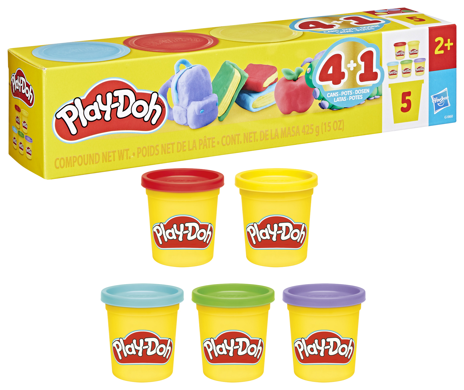 BOITE DE 5 POTS DE PATE A MODELER PLAY-DOH