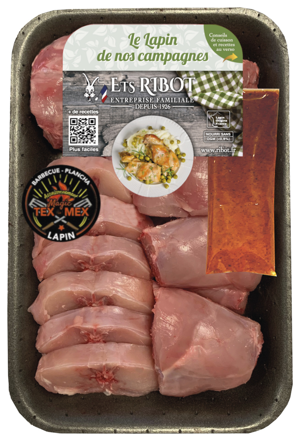 PLATEAU GRILLADOU LAPIN RIBOT