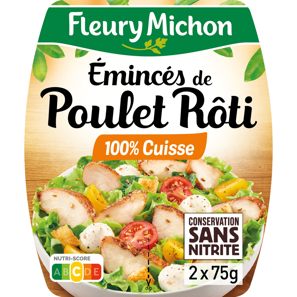 EMINCES DE POULET ROTI CONSERVATION SANS NITRITE FLEURY MICHON