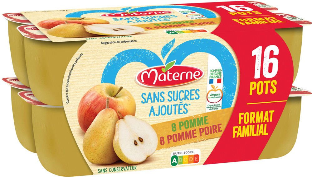 COMPOTES SANS SUCRES AJOUTES MATERNE