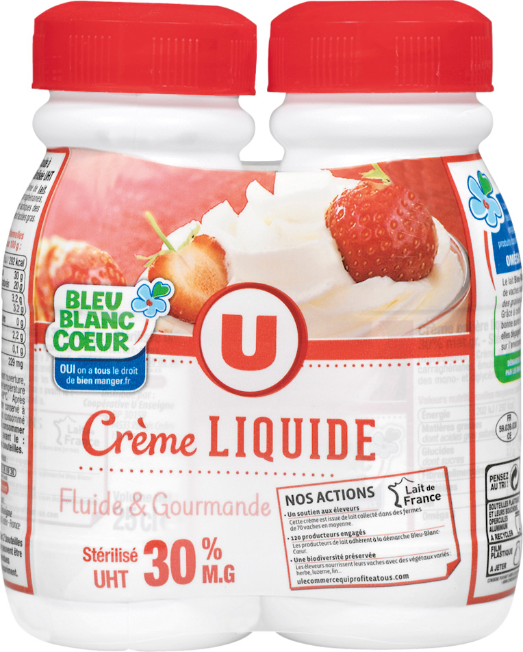 CREME ENTIERE LIQUIDE BLEU BLANC COEUR 30% MG U