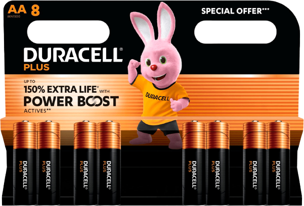 PACK DE 8 PILES DURACELL PLUS 100%