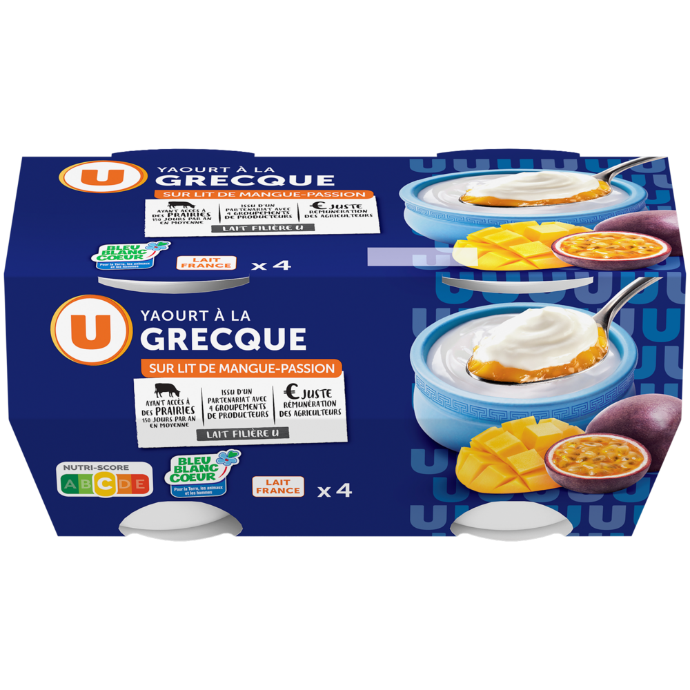 YAOURTS A LA GRECQUE SUR LIT DE FRUITS U