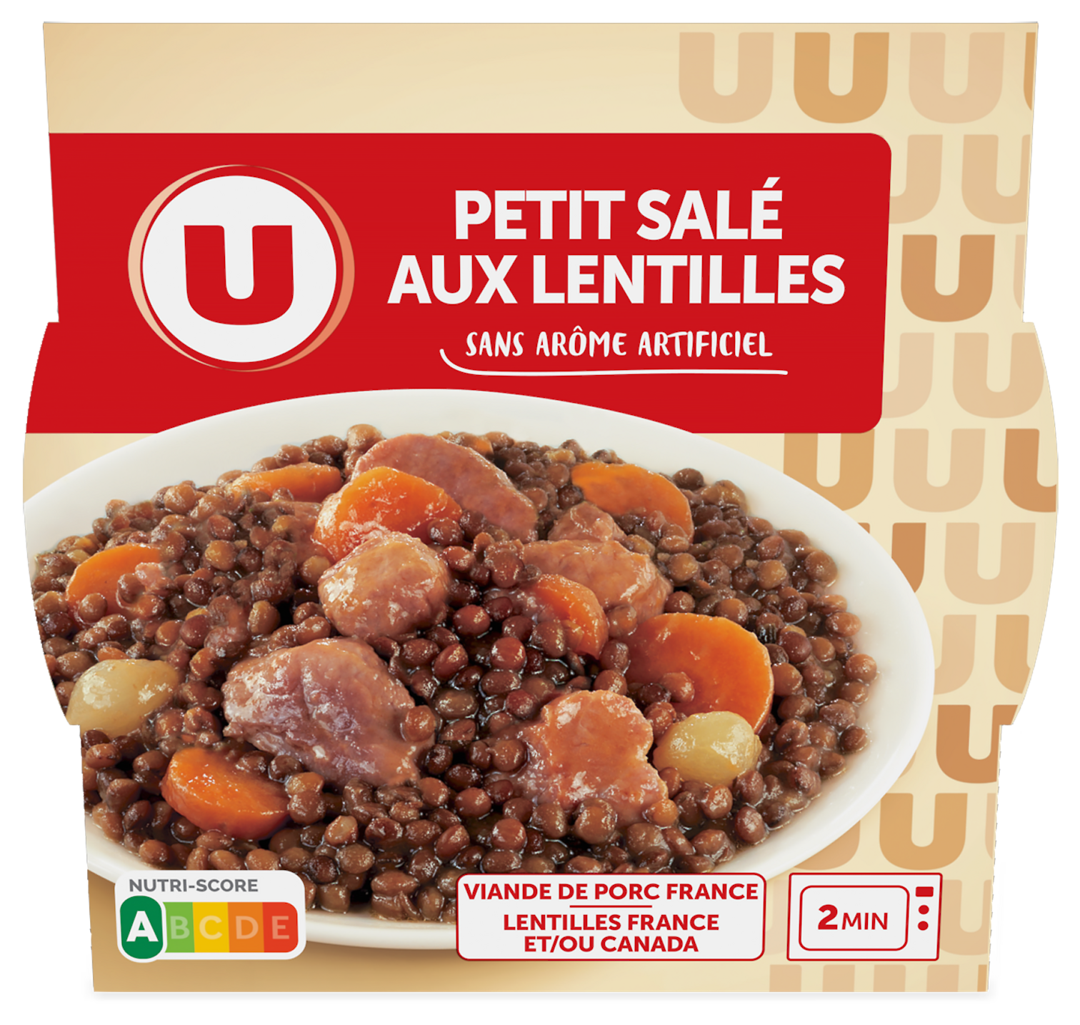 PLAT CUISINE PETIT SALE AUX LENTILLES U