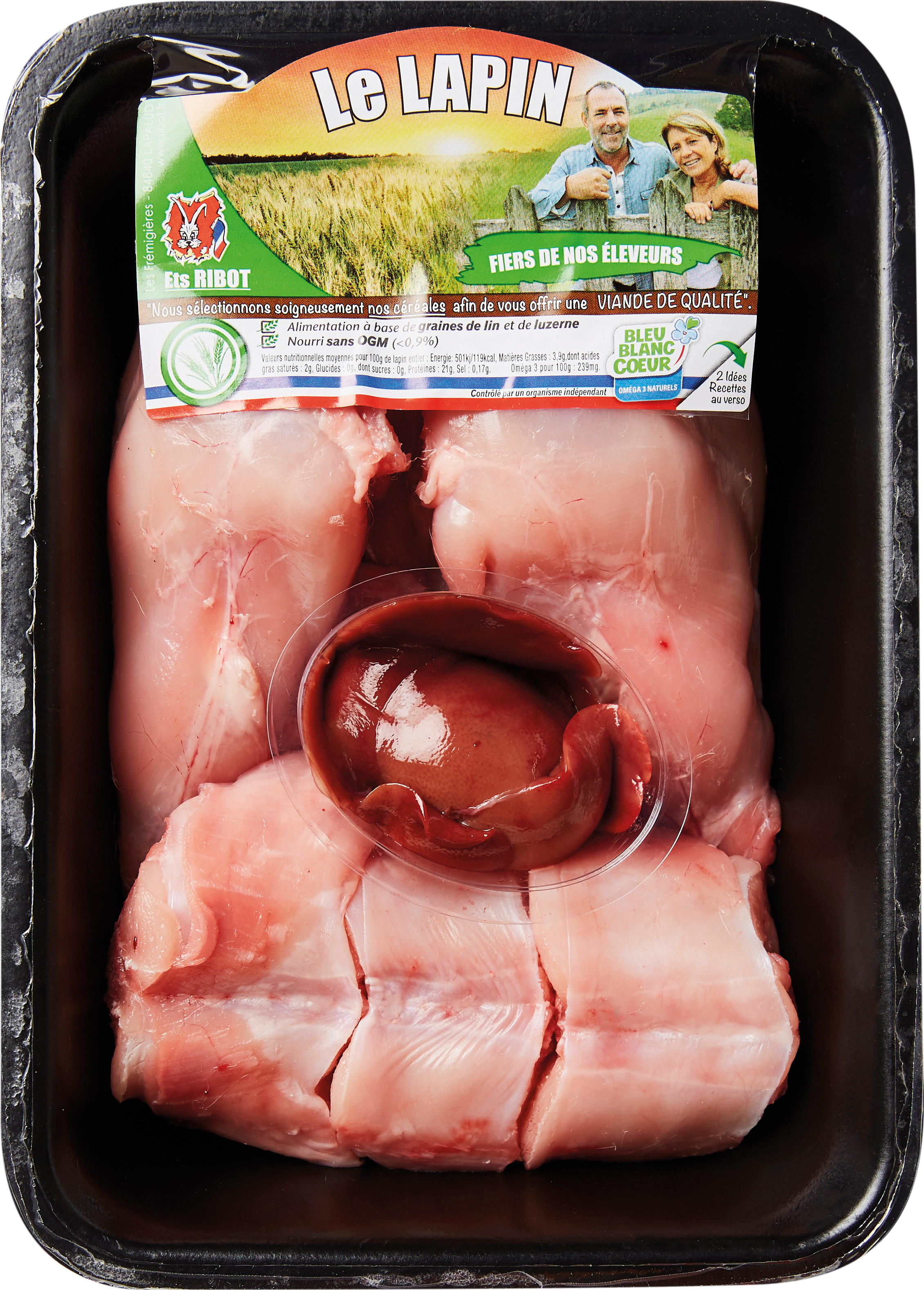 LAPIN ENTIER DECOUPE SANS TETE OU DEMI LAPIN BLEU BLANC COEUR