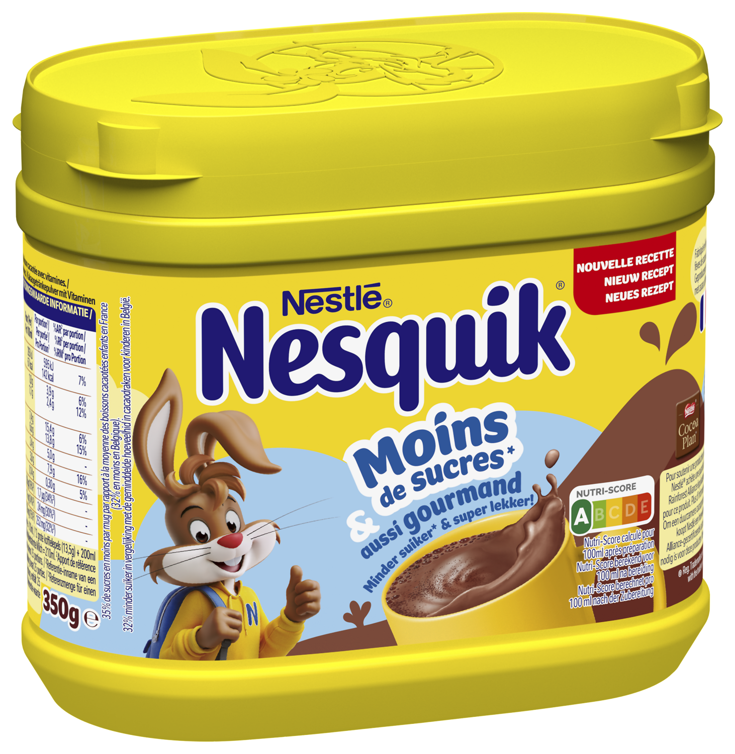 POUDRE CHOCOLAT MOINS DE SUCRES NESQUIK NESTLE