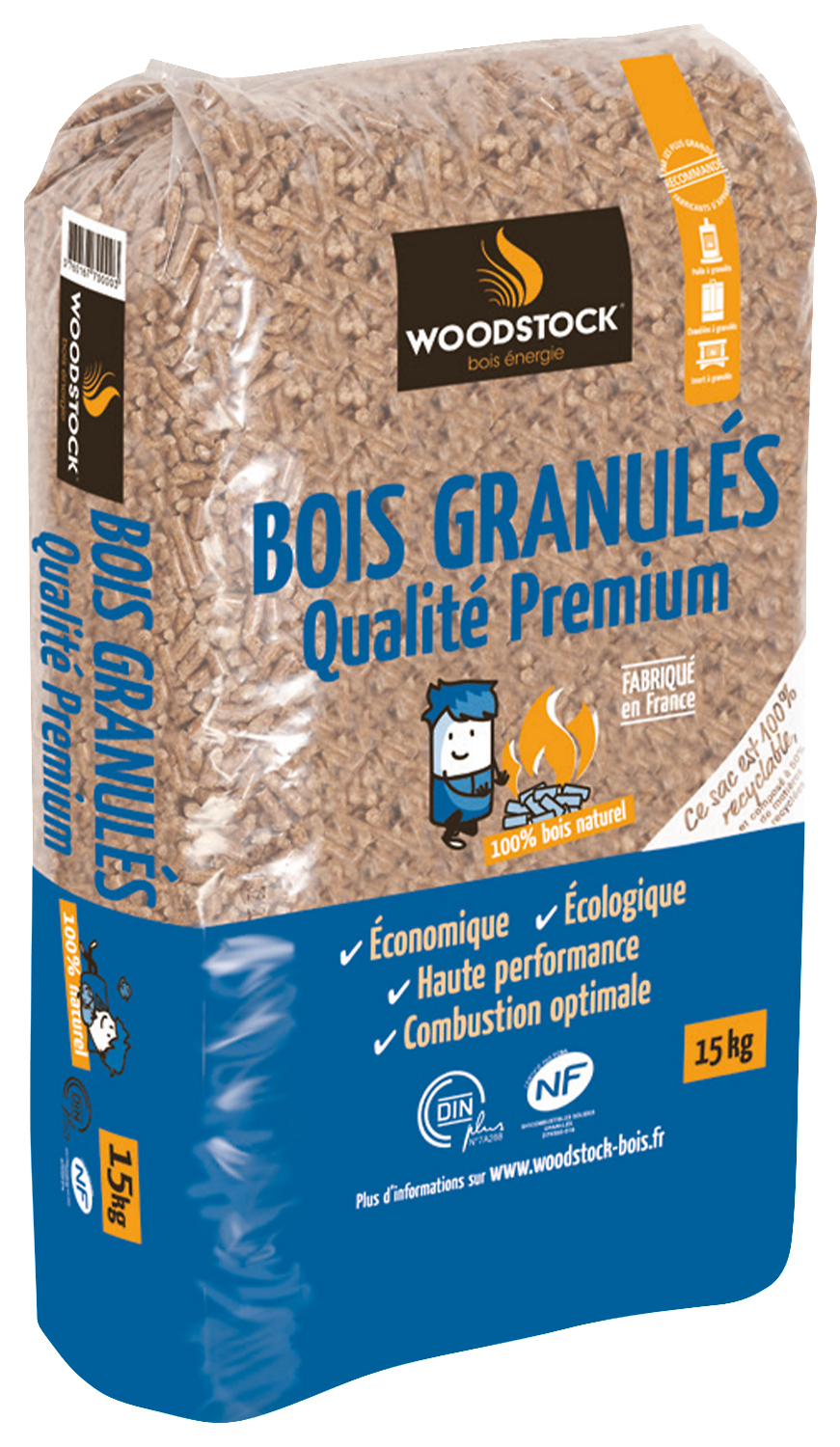 GRANULES DE BOIS PREMIUM WOODSTOCK 15KG