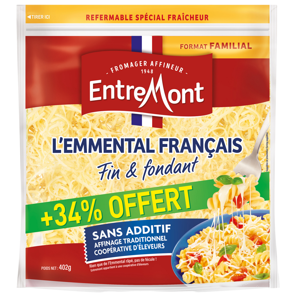 EMMENTAL AU LAIT THERMISE OU PASTEURISE ENTREMONT