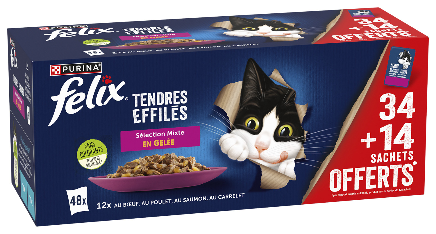 TENDRES EFFILES SELECTION MIXTE EN GELEE POUR CHAT FELIX
