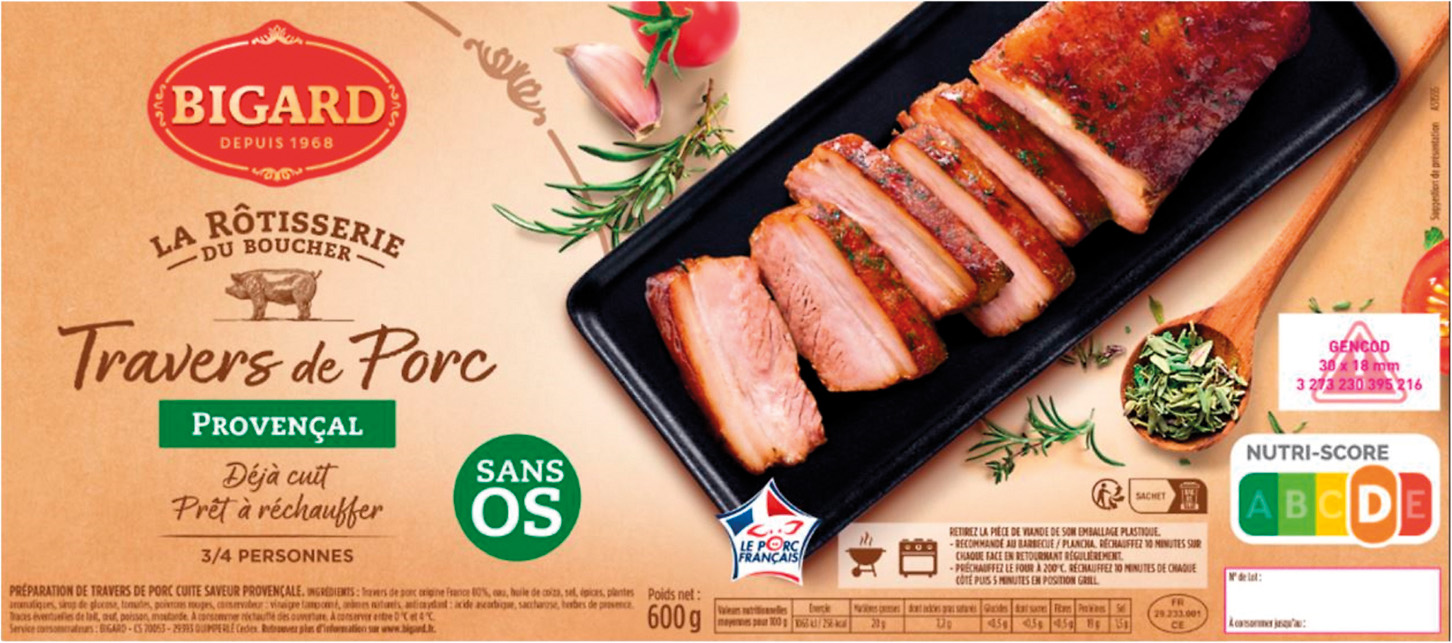 TRAVERS DE PORC SANS OS BIGARD