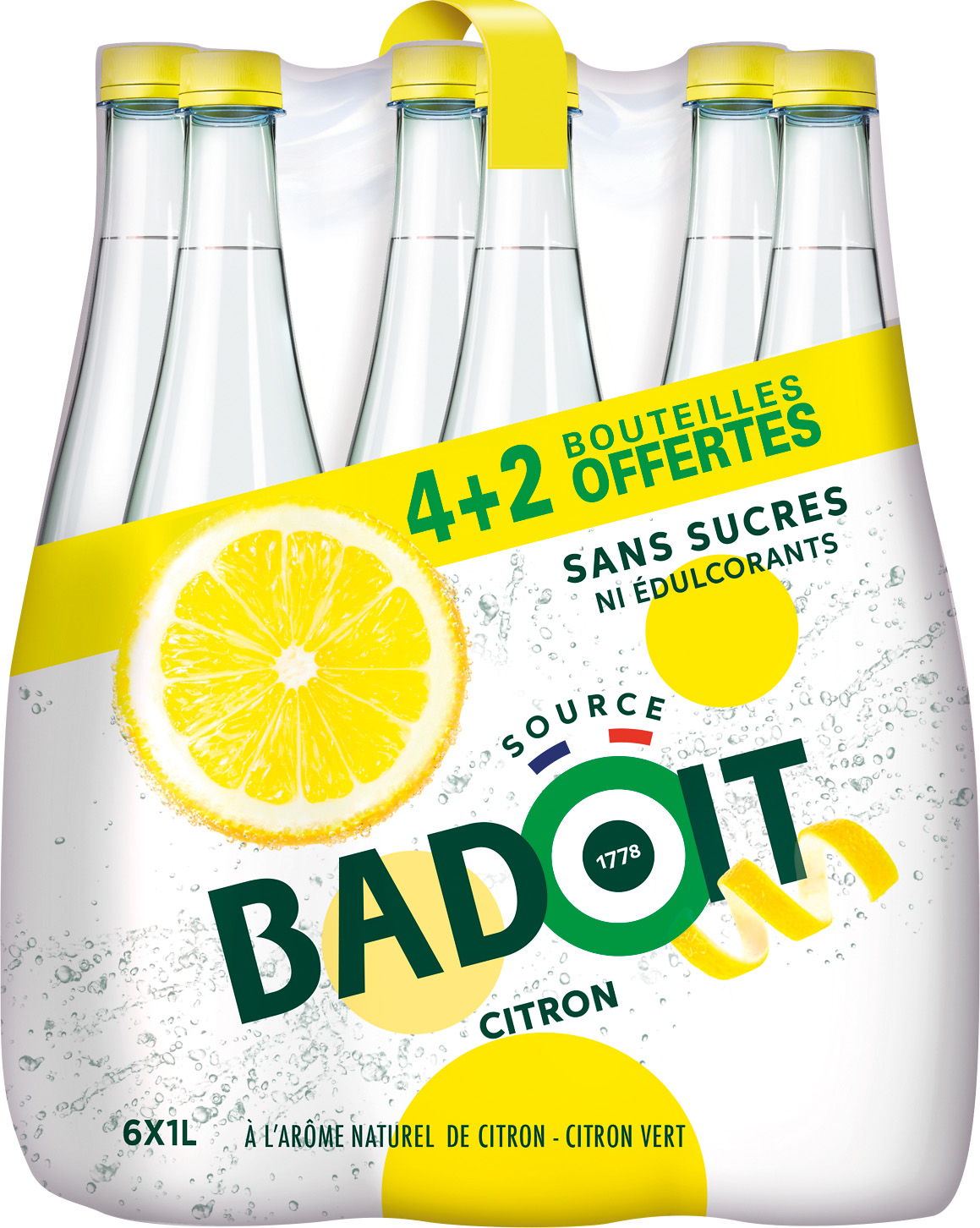 EAU MINERALE GAZEUSE AROMATISEE CITRON BADOIT ZEST