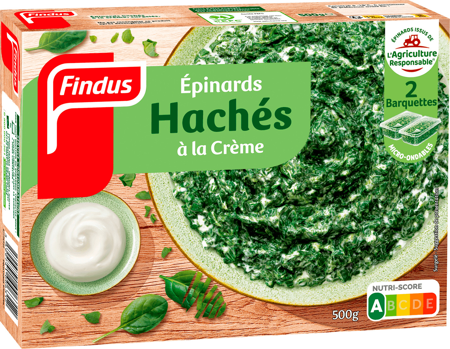 EPINARDS A LA CREME FRAICHE SURGELES FINDUS