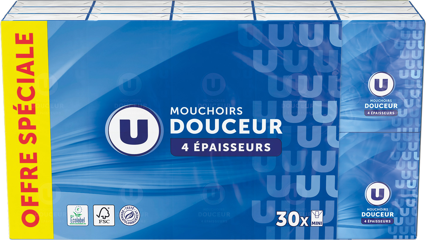 MOUCHOIRS BLANCS DOUCEUR U
