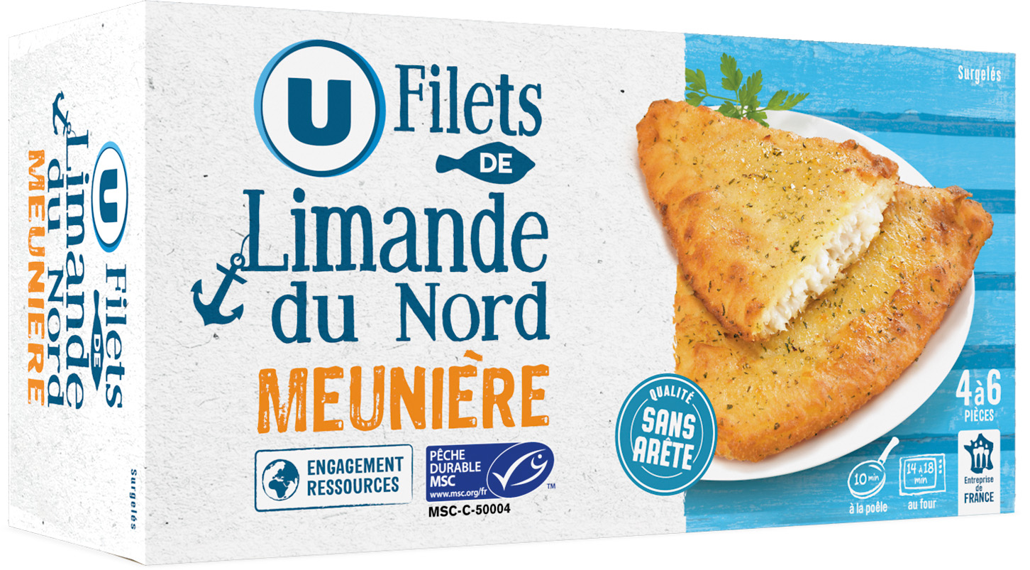 FILET DE LIMANDE DU NORD MEUNIERE SURGELE U